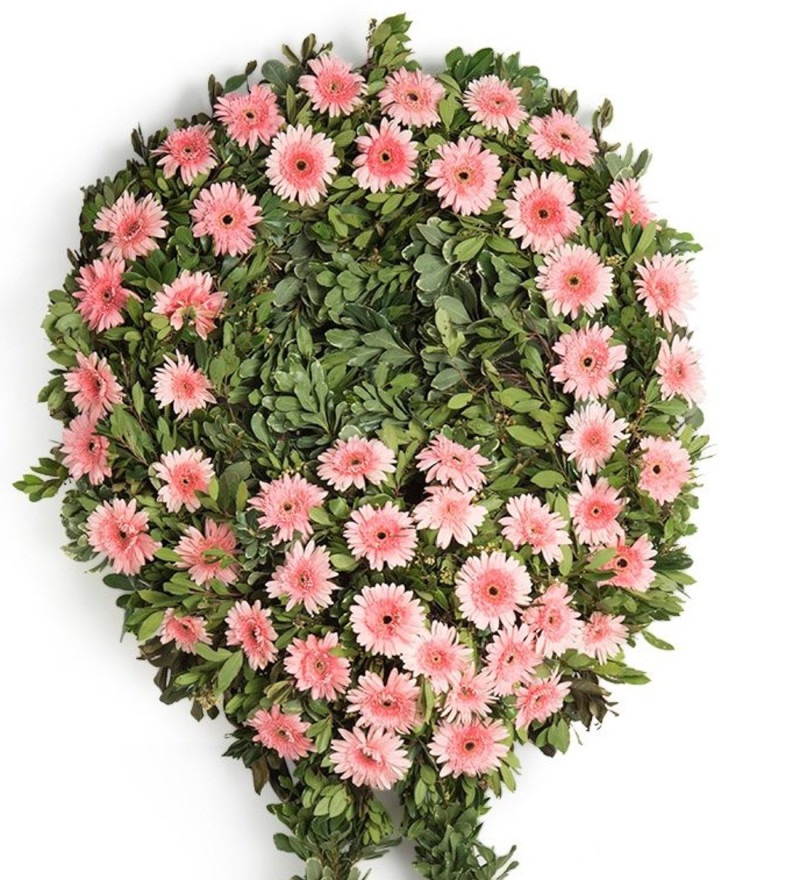 Pembe Gerberalar Tek Katlı Çelenk